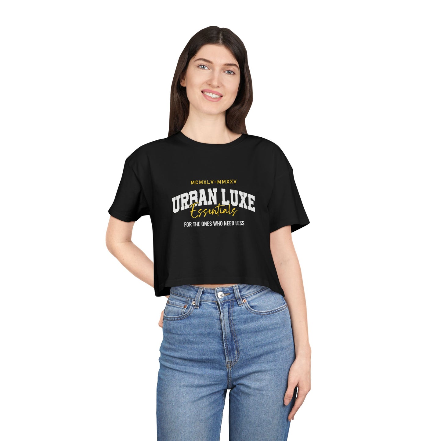 Urban Luxe Women's Crop Tee: Stylish Apparel for Casual Days, Trendy Outfits, Summer Wear, Gift for Her, Street Style