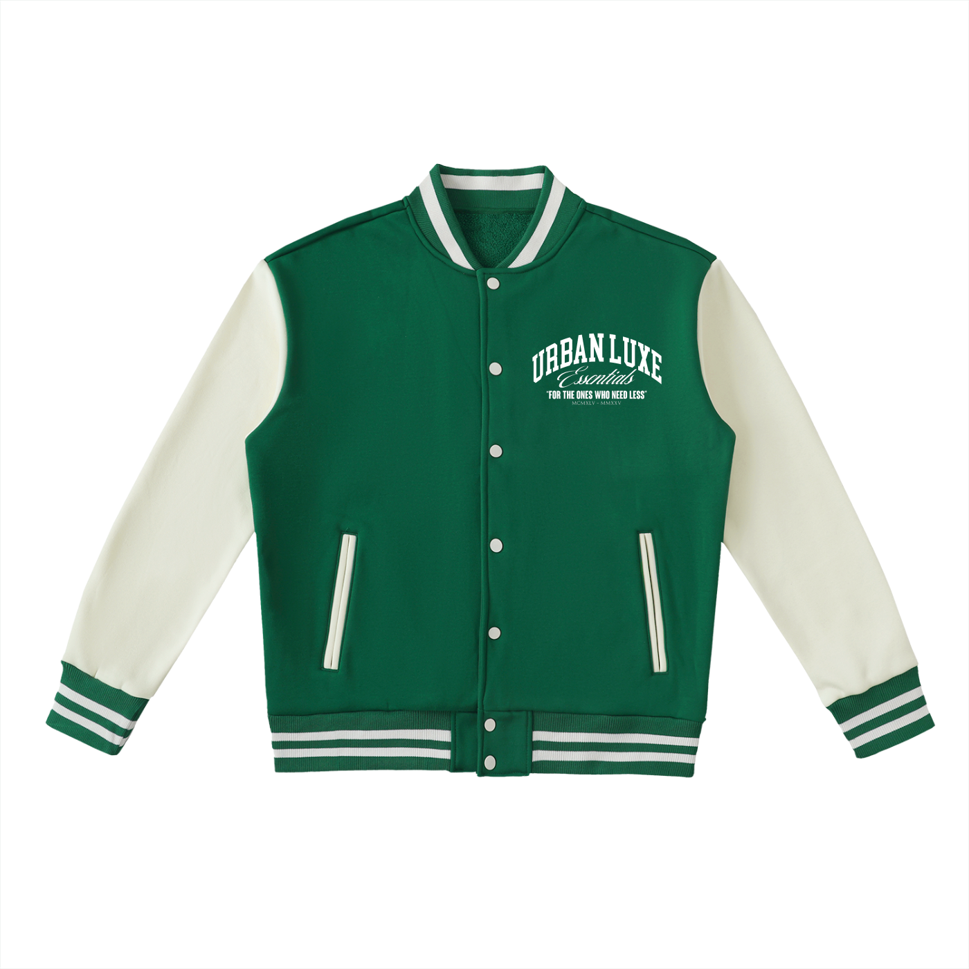 Two-Tone Fleeced Varsity Jacket