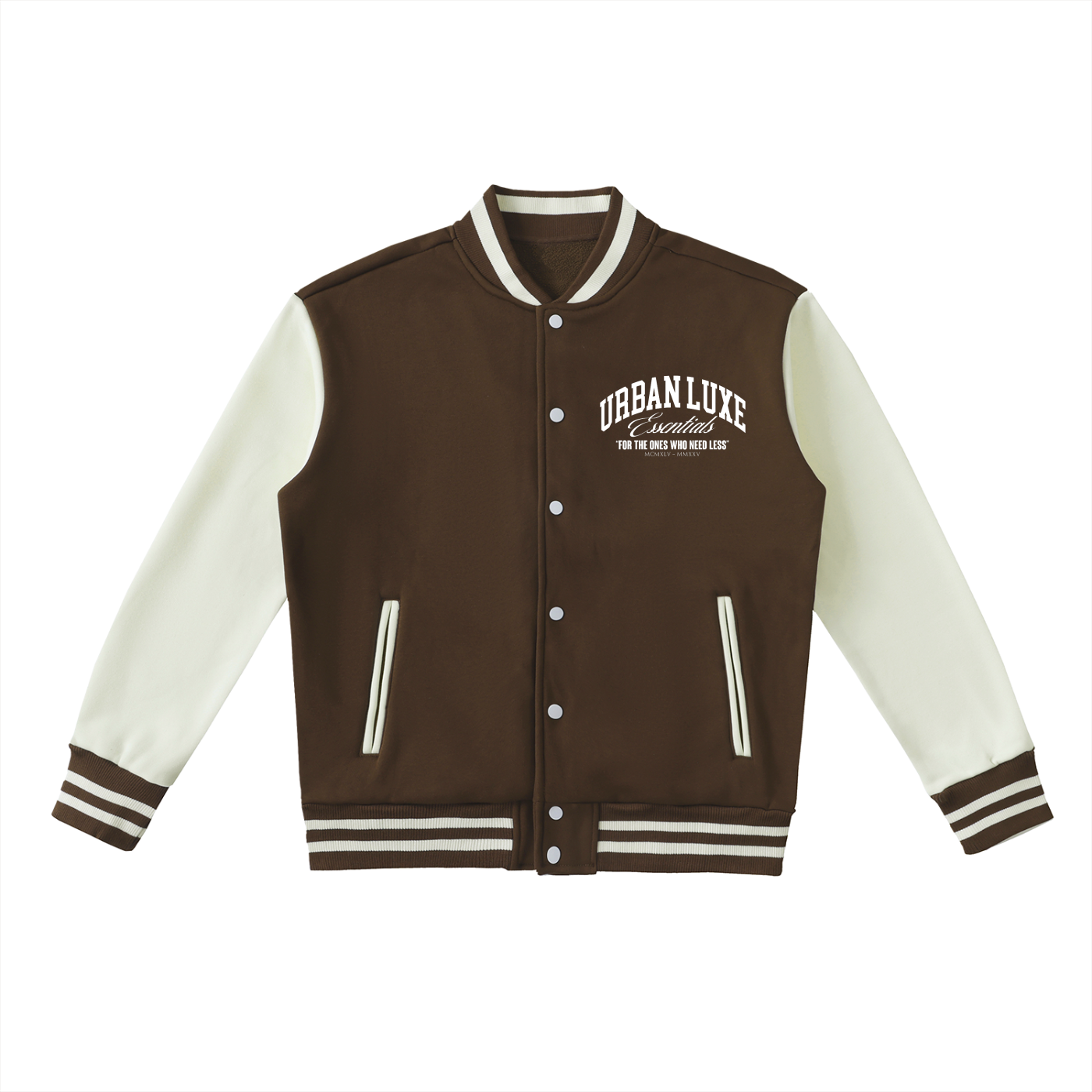 Two-Tone Fleeced Varsity Jacket