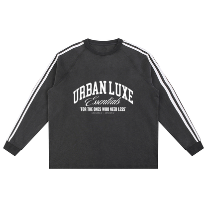 Snow Washed Contrast Tape Sweatshirt