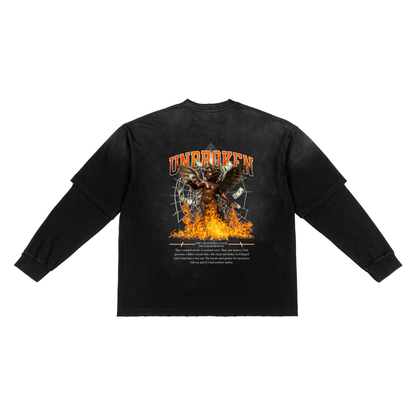 Sunfade Hand-Frayed Faux Two-Piece Unbroken