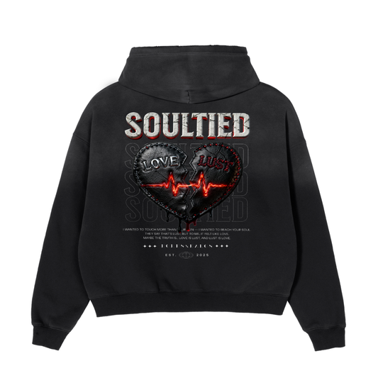 SoulTied Frayed Sunfade Boxy Fleece Hoodie