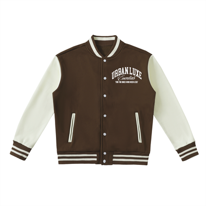 New Luxe Two-Tone Fleeced Varsity Jacket – Urban Luxe Essentials