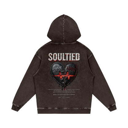 Soul Tied Snow Washed Loose Cotton Hoodie