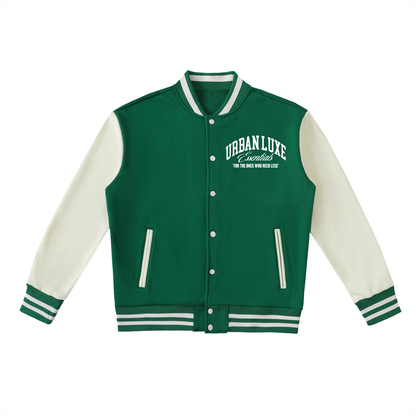 New Luxe Two-Tone Fleeced Varsity Jacket – Urban Luxe Essentials