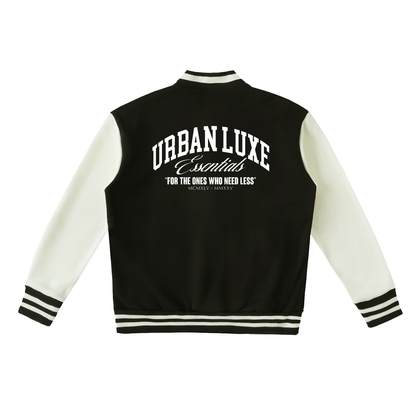 Two-Tone Fleeced Varsity Jacket