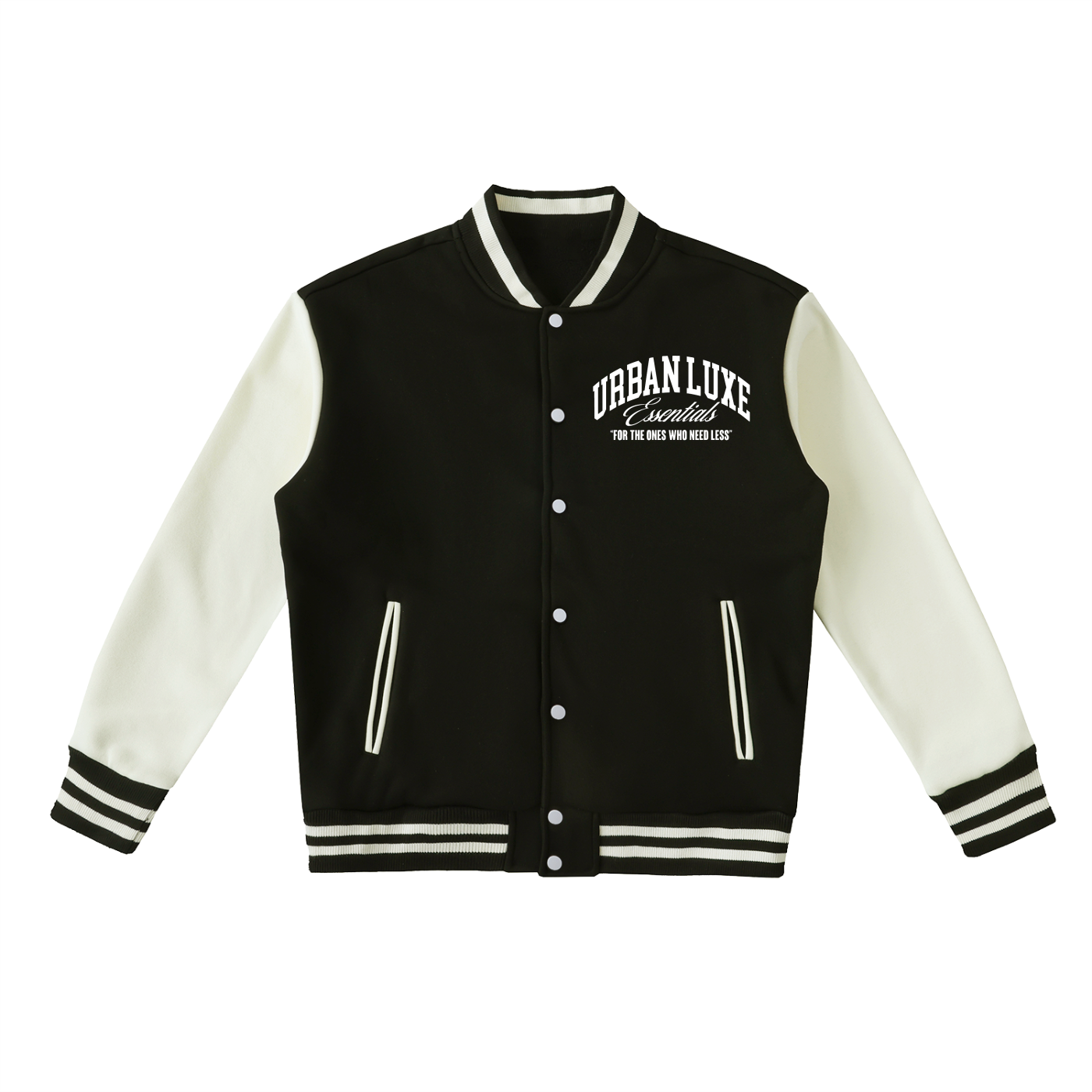 New Luxe Two-Tone Fleeced Varsity Jacket – Urban Luxe Essentials
