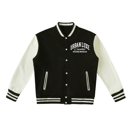 New Luxe Two-Tone Fleeced Varsity Jacket – Urban Luxe Essentials