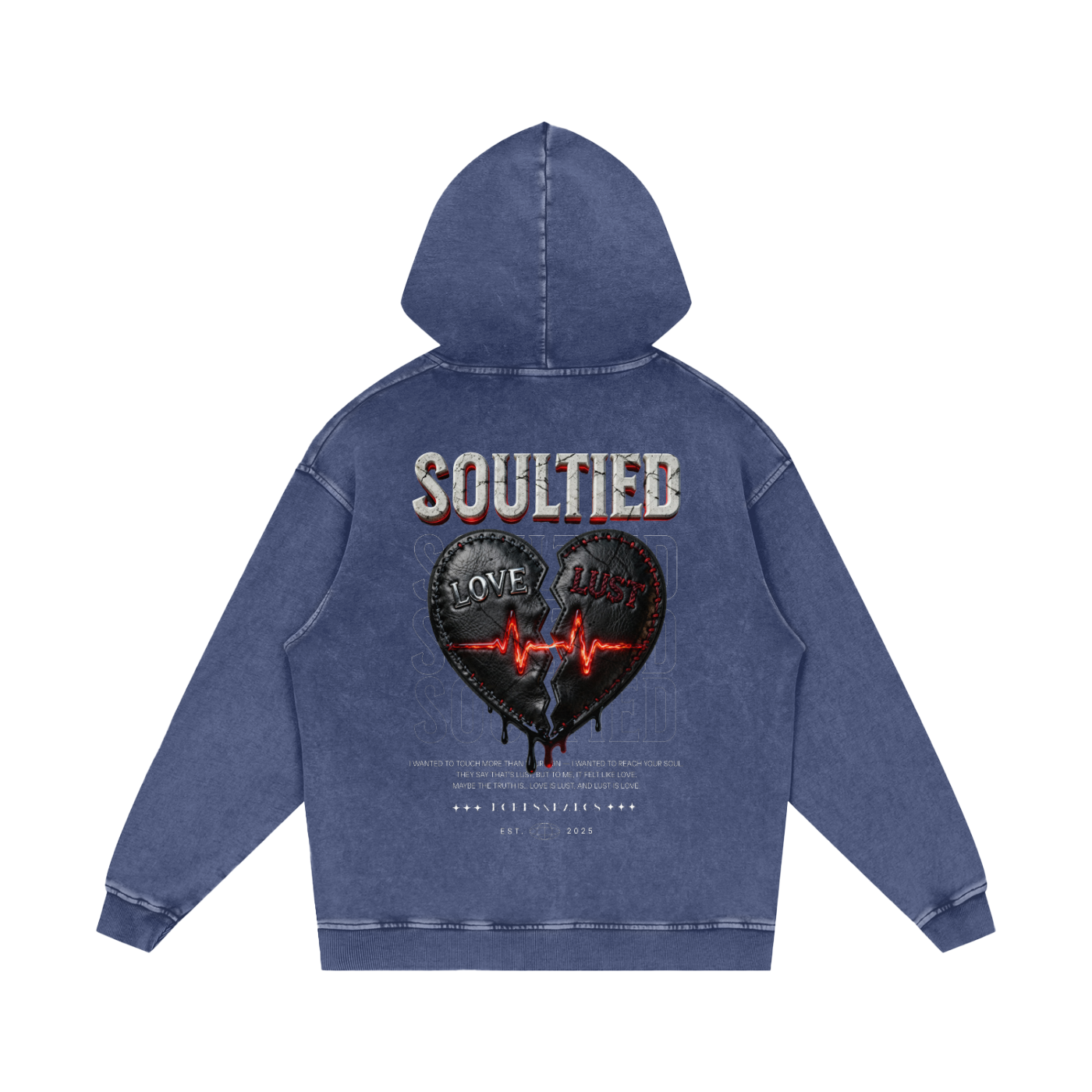 Soul Tied Snow Washed Loose Cotton Hoodie