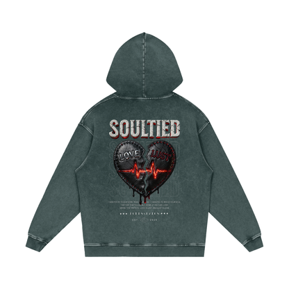 Soul Tied Snow Washed Loose Cotton Hoodie